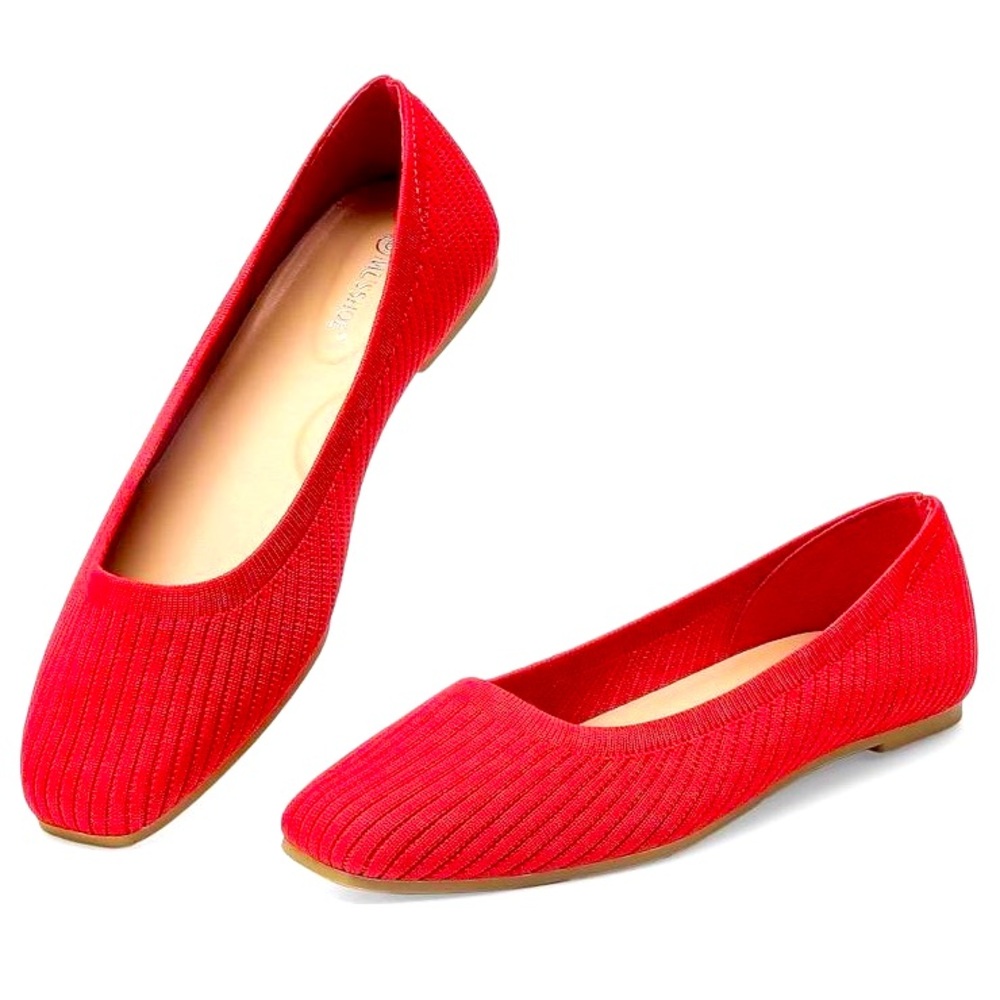 MUSSHOE Women's Ballet Fl..nitted Flat Shoes,